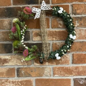 Spring/Easter oval wreath (brown grapevines)