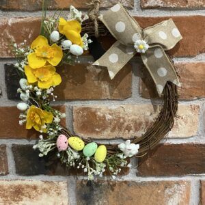 Spring/Easter wreath (brown grapevines)