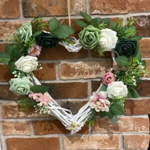Pales Pink summer flowers wreath